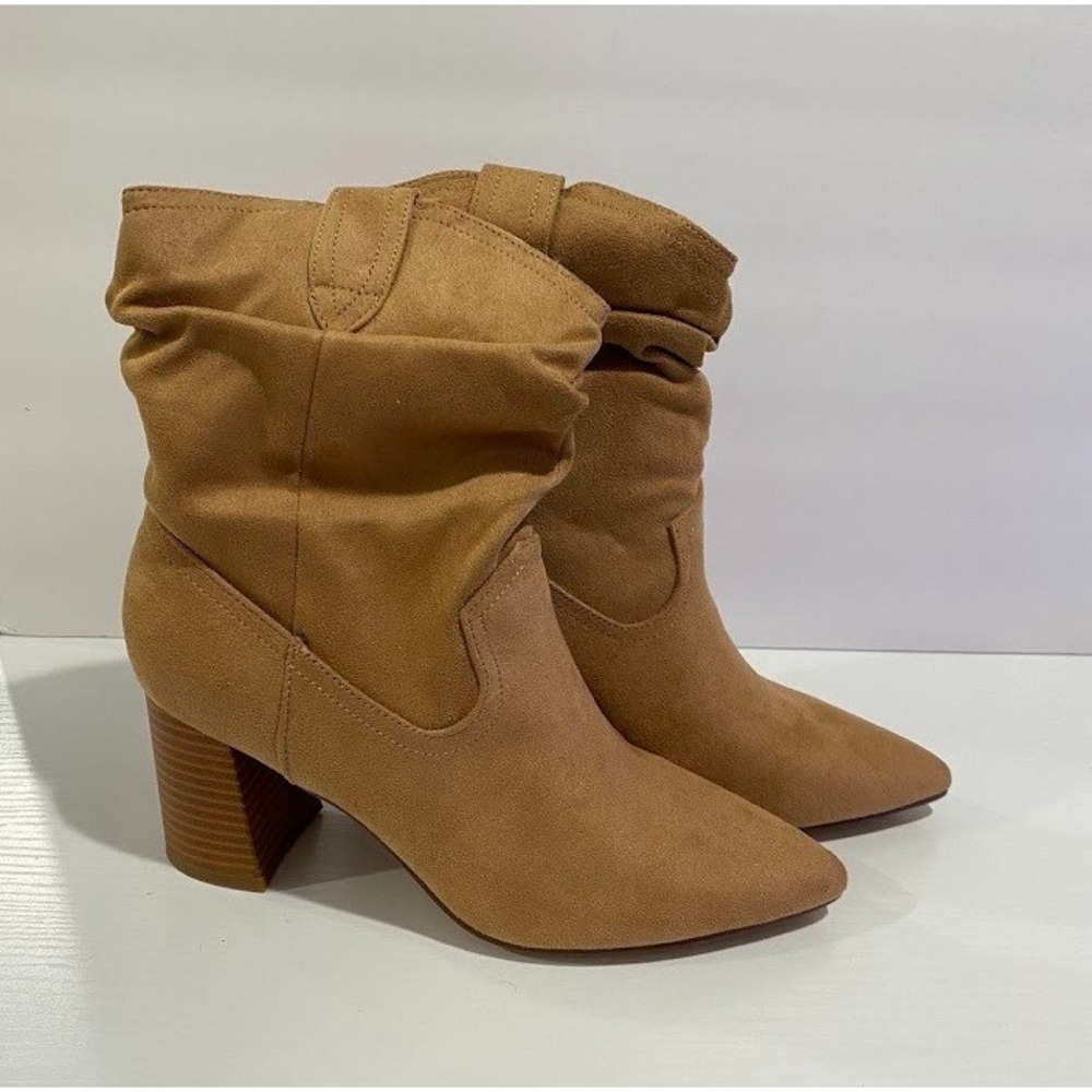 Women's Modern Western Short Cowboy Leather Boot with Pull-Up Tabs, Slip On 7‎